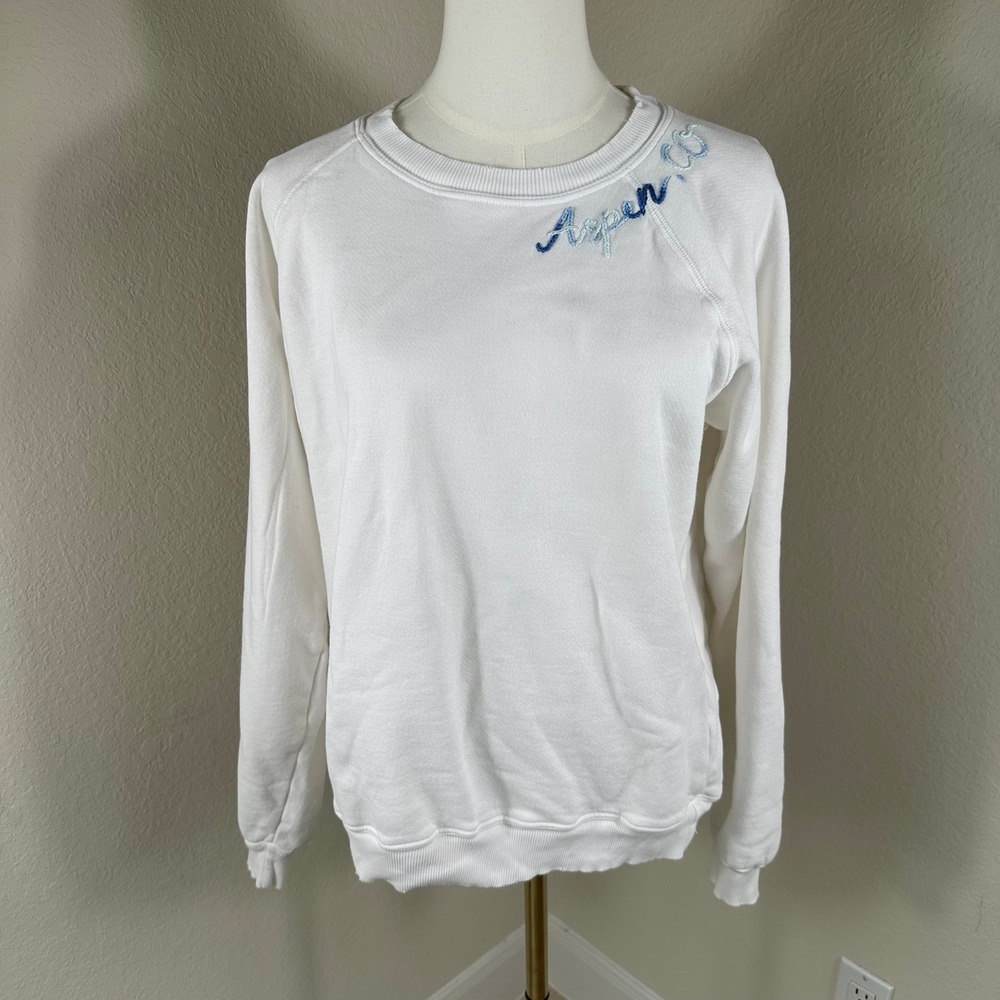 ISMBS I Stole My Boyfriends Shirt Sweatshirt Women S White Embroidered Aspen CO‎
